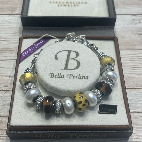 Bella Perlina Beaded Bracelet Pandora Style Bracelet Like New in Box - Picture 4 of 5